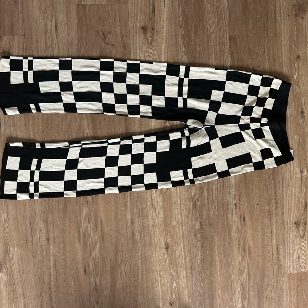 Paloma Wool Black and White Checkered Pants